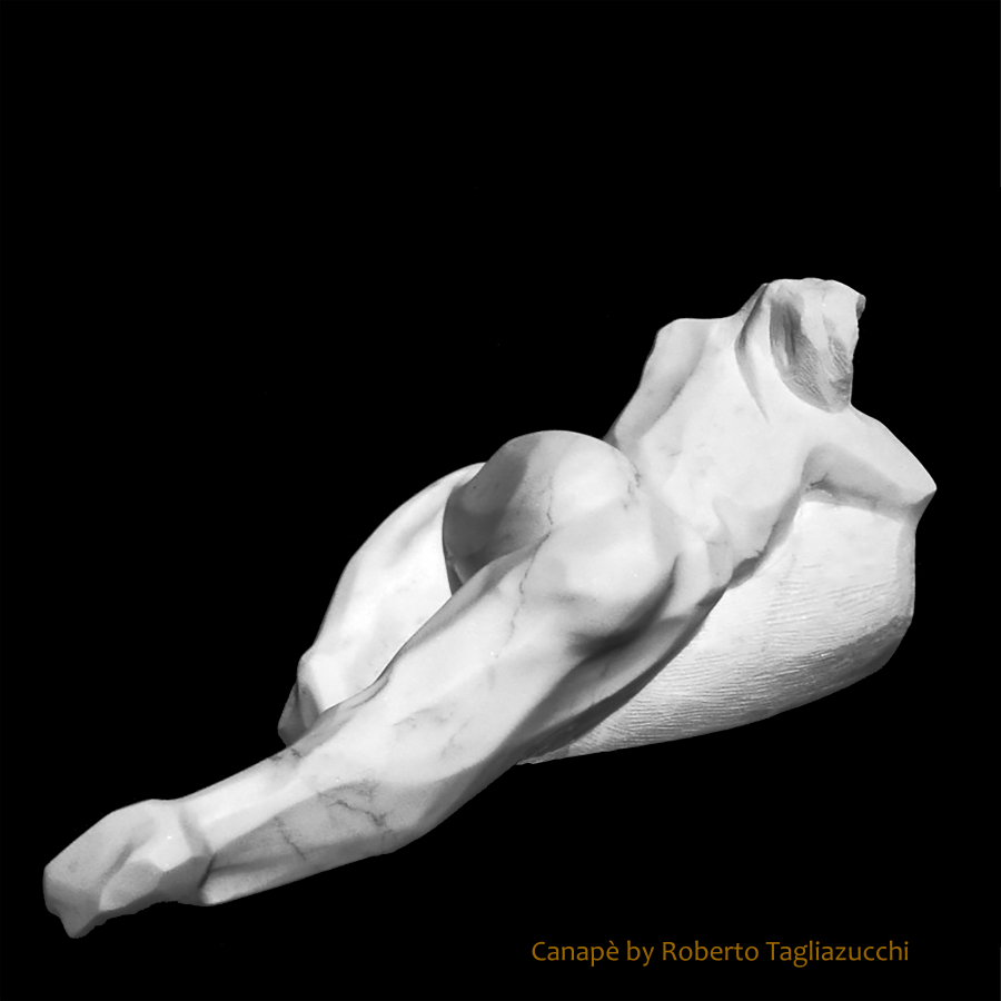 CANAPÉ - statuary marble sculpture by Roberto Tagliazucchi