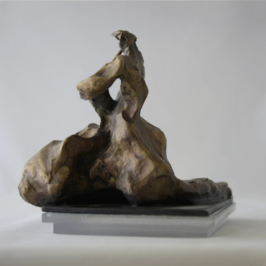 "Joueur de flûte   - sculpture en bronze de Roberto Tagliazucchi