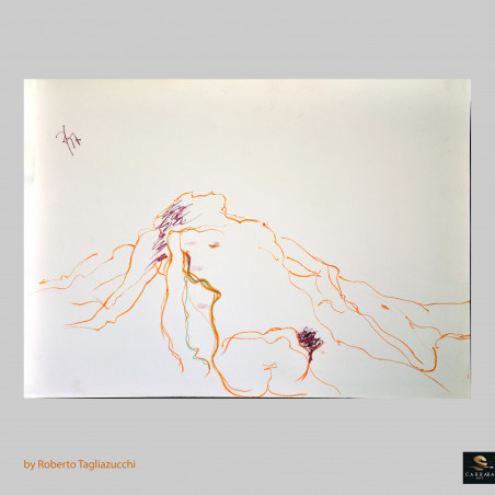 Reclining figure in flowing line