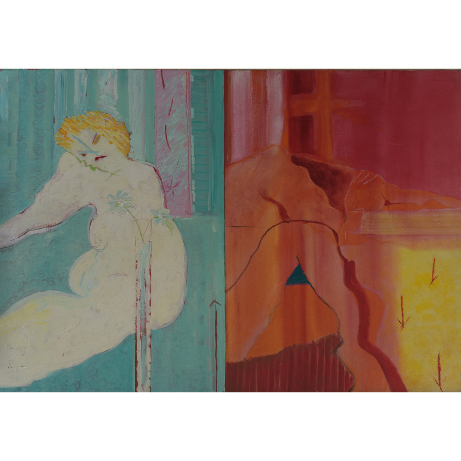 Conflicting DUALITY - acrylic painting by roberto tagliazucchi