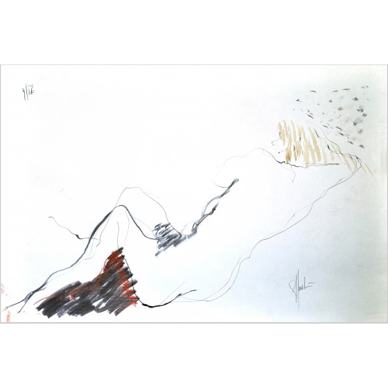 Figure allongée, dessin