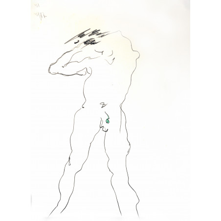 Figura in torsione con accento verde