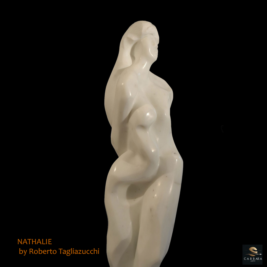 NATHALIE 3 - scultura in marmo statuario  di Roberto Tagliazucchi