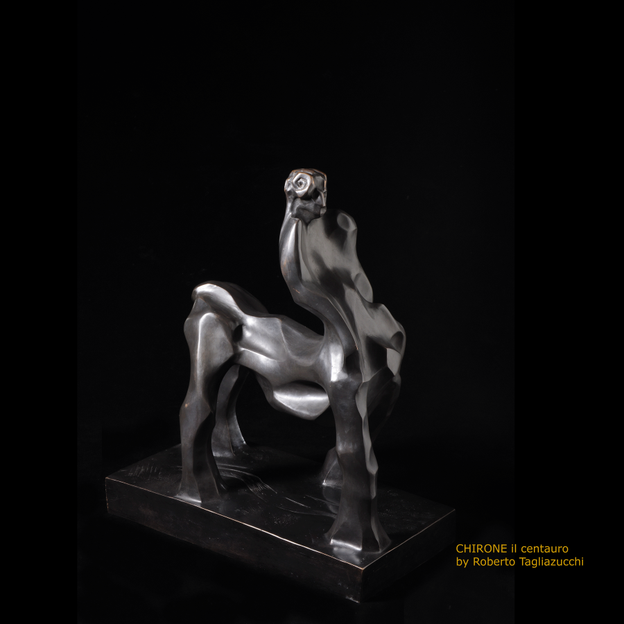 "CHIRONE II centauro"  - scultura bronzo di Roberto Tagliazucchi