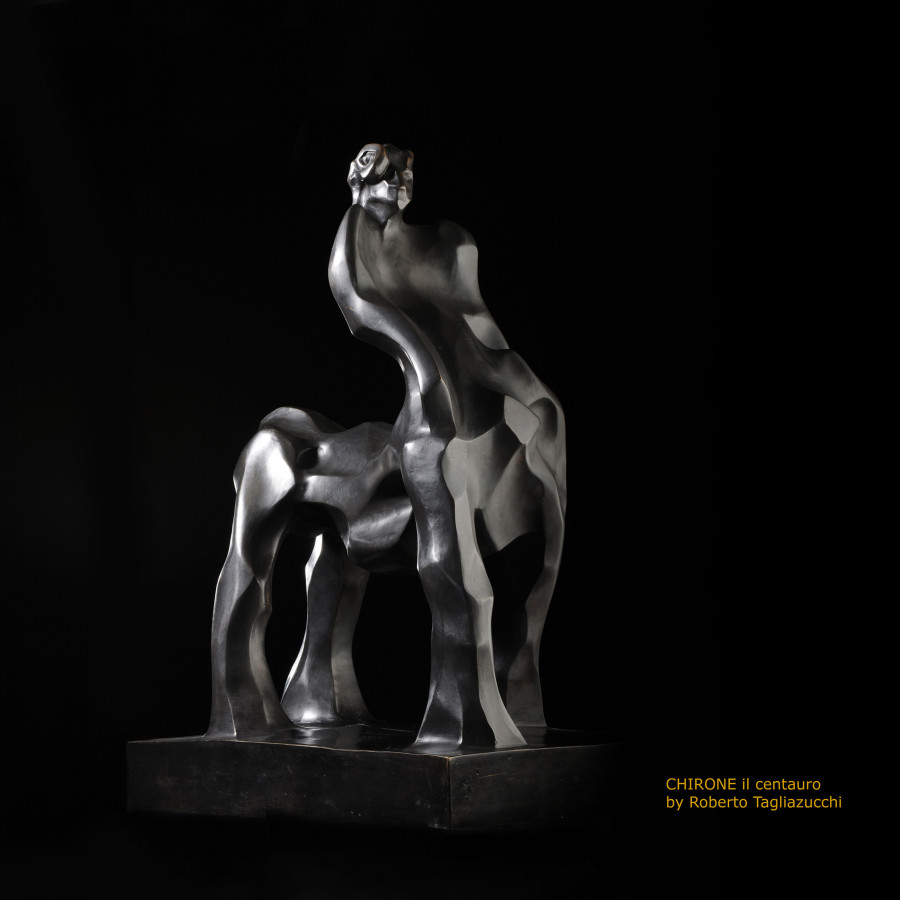 "CHIRONE II centauro"  - scultura bronzo di Roberto Tagliazucchi