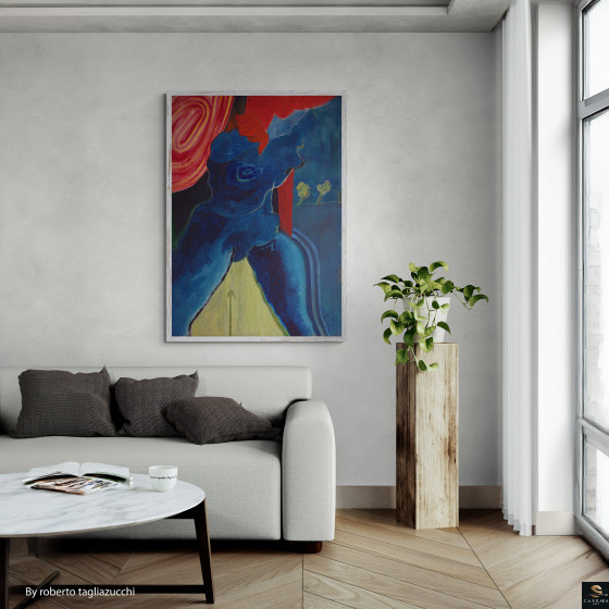 Femme - huile sur toile de Roberto Tagliazucchi