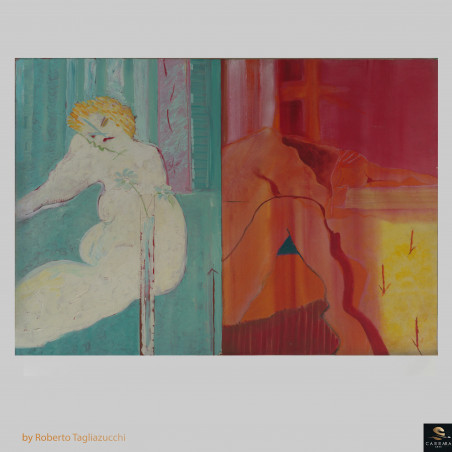 DUALITÉ en conflit - peinture acrylique de roberto tagliazucchi